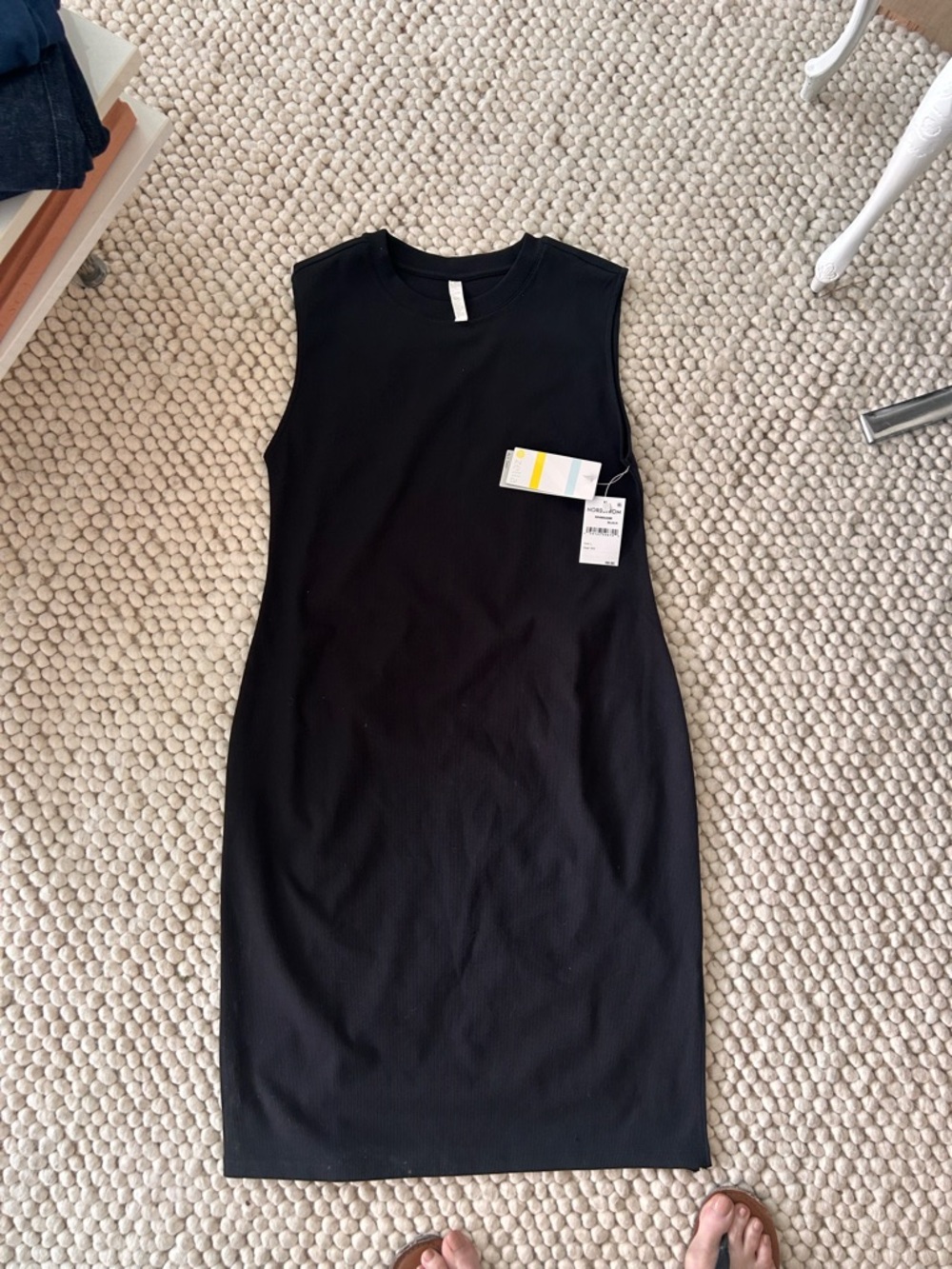 Zella Black Ribbed Sleeveless Dress